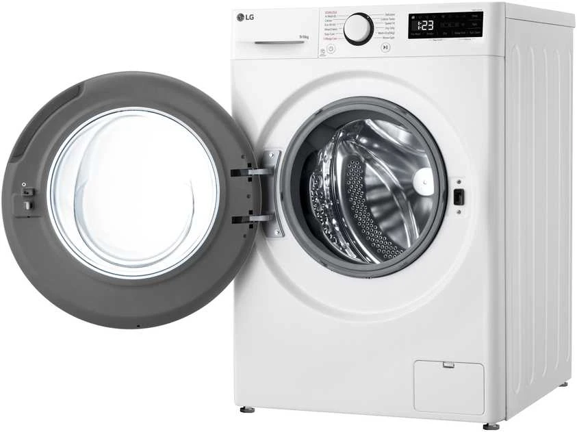 LG | Skalbimo mašina su džiovykle | F4DR509SBW | Energijos vartojimo efektyvumo klasė A | Pakrovimas iš priekio | Skalbimo talpa 9kg | 1400 RPM | Gylis 55 cm | Plotis 60 cm | Ekranas | Sukamoji rankenėlė + LED | Džiovinimo sistema | Džiovinimo talpa 6kg | Garų funkcija | Tiesioginis varymas | Baltas