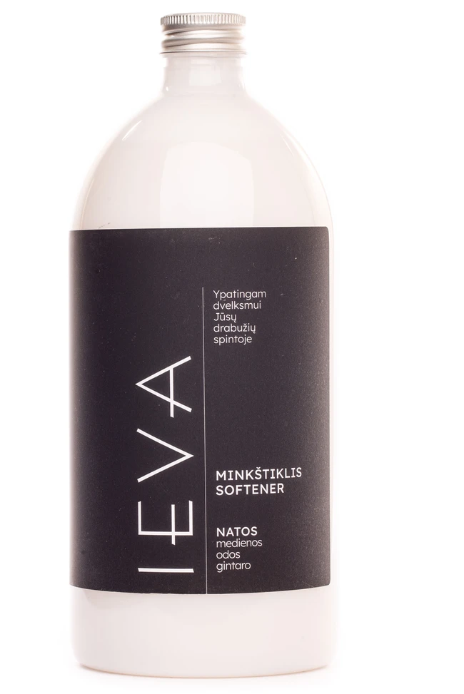 Parfumuotas skalbinių minkštiklis IEVA MEDIENOS, ODOS, GINTARO kvapo, 1 l