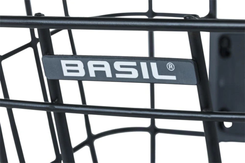 Basil BASIL BREMEN ALU BE / KF aliuminio krepšelis + BASIL BASEASY krepšelio montavimo plokštė + KLICKFIX ADAPTER PLATE sistema, skirta tvirtinimui prie vairo ir vairo, nuimama (be laikiklio)