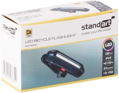 Dviračių žibintas Standart SD-3250, plastikas, juoda sp.