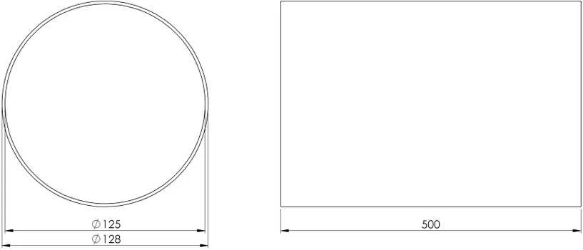 Ventiliacinis kanalas EUROPLAST D125, 0.5m