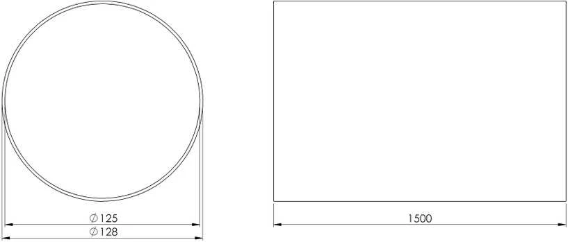 Ventiliacinis kanalas EUROPLAST D125, 1.5m