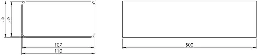 Ventiliacinis kanalas EUROPLAST, 110 x 55 x 500 mm