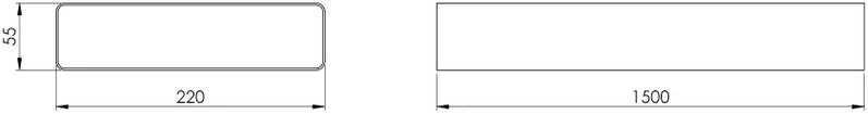 Ventiliacinis kanalas EUROPLAST, 220 x 55 x 1500 mm
