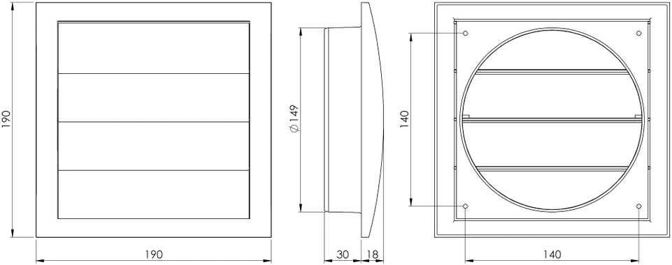 Ventiliacijos grotelės su žaliuzėmis EUROPLAST ND15Z, D150