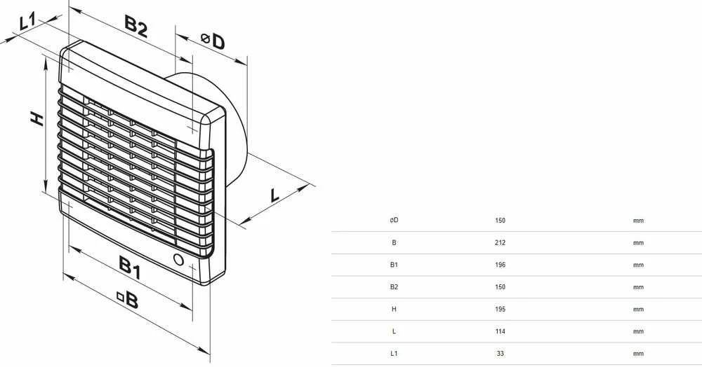 Haushalt FAN namų ventiliatorius MA 150