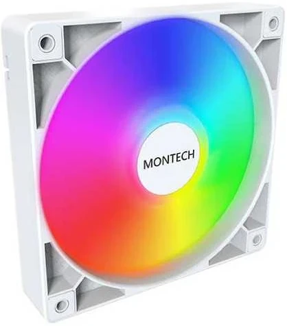 Ventiliatorius Montech GF120 V2 PWM ARGB, 3 vnt. rinkinys, baltas