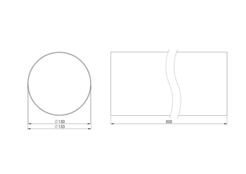 Ventiliacijos kanalas Europlast A150-0.5, plastikas, 0.5 m x 150 mm
