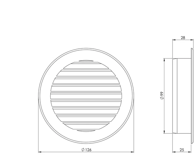 Ventiliatorius Ventilācijas reste Europlast, plastmasa, 100 mm