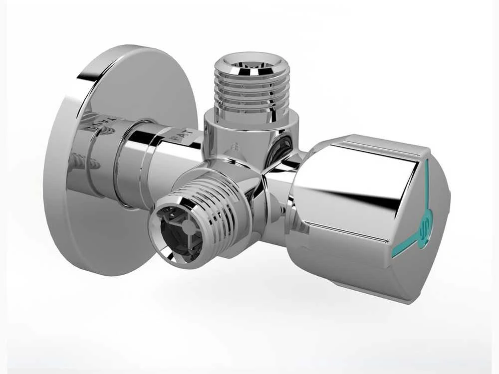 Ventilis Arco A-80 Twin, stūra, ūdensvadam, 3/8 collas – ārējā vītne, 1/2 collas – ārējā vītne