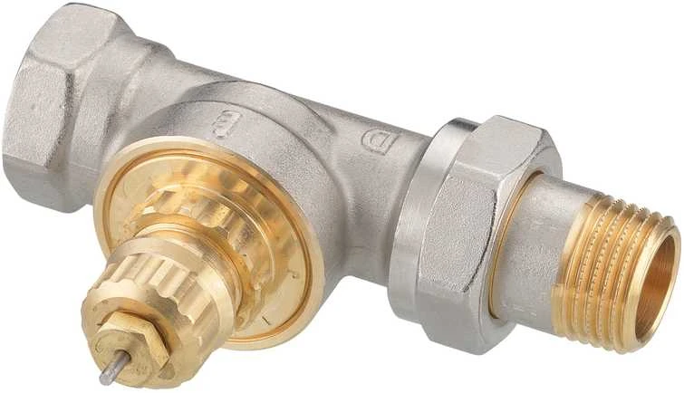 Ventilis Danfoss, tiesus/termostatinis, 1/2 colio - išorinis sriegis, 1/2 colio - vidinis sriegis