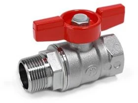 Ventilis Giacomini R254D, tiesus, vandens sąnaudų reguliavimui, 3/4 colio - išorinis sriegis, 3/4 colio - vidinis sriegis
