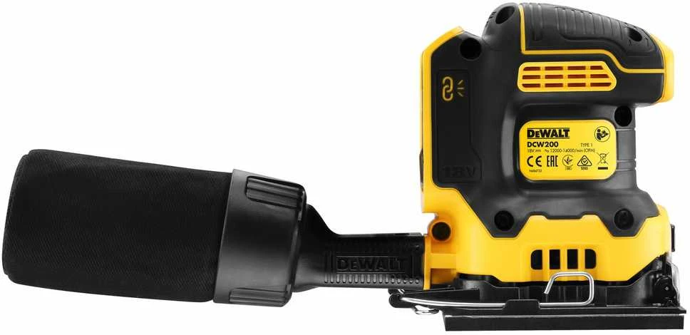 Dewalt vibracinis šlifuoklis DCW200NT, 18V, lagaminas,  be akumuliatoriaus ir kroviklio