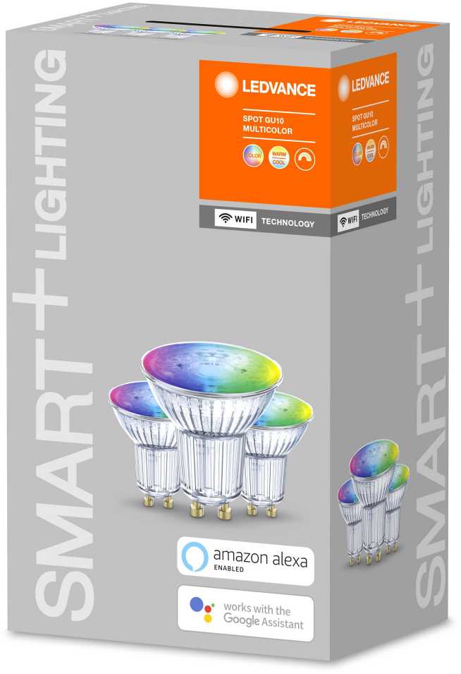 Ledvance SMART+ WiFi Spot RGBW Multicolour 40 5W 45° 2700-6500K GU10, 3vnt pakuotė | GU10 | 5 W | RGBW | Bevielis internetas