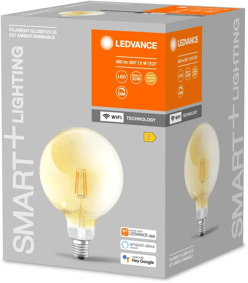 Ledvance 6W LED lemputė SMART+ Filament Globe Dimmable 53, E27, 2400K
