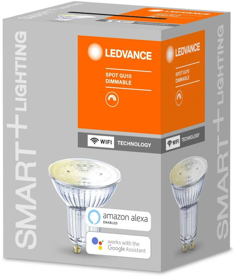 Ledvance SMART+ WiFi Spot reguliuojamas šiltas Baltas 40 5W 45° 2700K GU10