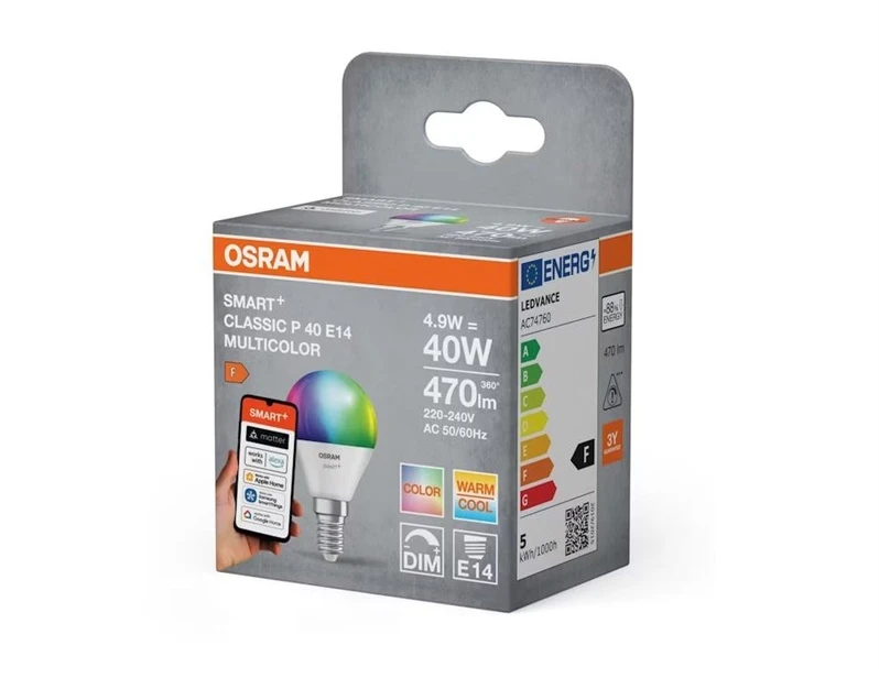 Osram LEMPUTĖ LED WIFI P40 E14 4.9W 470LM RGBW