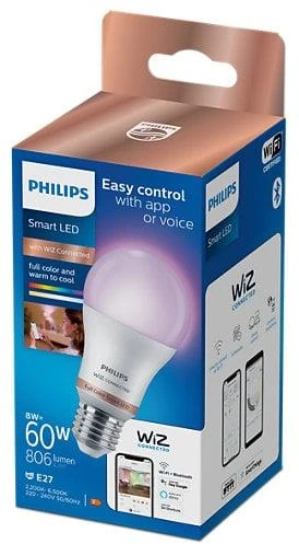 Philips LEMP LED WIFI A60 E27 8W 806LM RGBTW