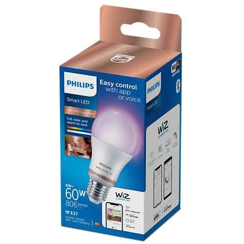 Philips LEMP LED WIFI A60 E27 8W 806LM RGBTW