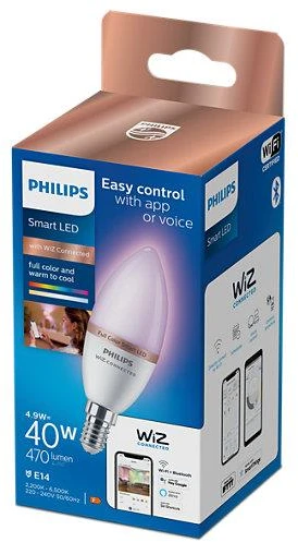 Philips LEMP LED WIFI C37 E14 4.9W 470LM RGBTW