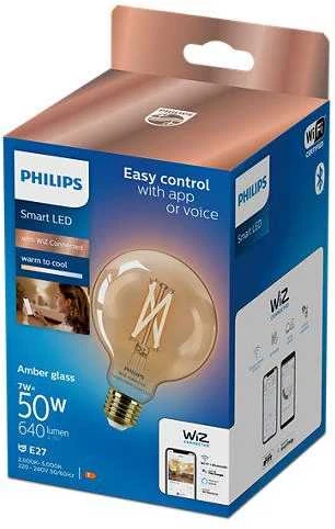Išmanioji lemputė Philips Wiz LED, G95, 2000 - 5000 °K, E27, 7 W, 640 lm