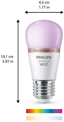 Viedā spuldze Philips Wiz LED, P45, 2200 - 6500 °K, E27, 4.9 W, 470 lm