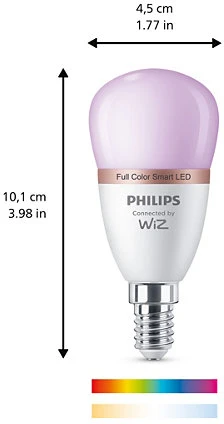 Viedā spuldze Philips Wiz LED, P45, 2200 - 6500 °K, E14, 4.9 W, 470 lm