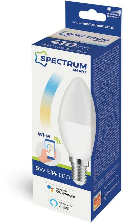 Spectrum IŠMANIOJI LED LEMPA, B38, SMART WIFI, 5W, E14, CCT+DIM, FR