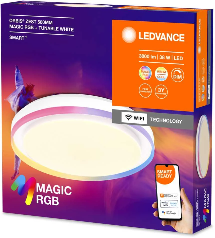 Lubinis šviestuvas Ledvance ŠVIESTUVAS PAKABINAMAS WIFI 38W 1050LM RGBTW 50CM