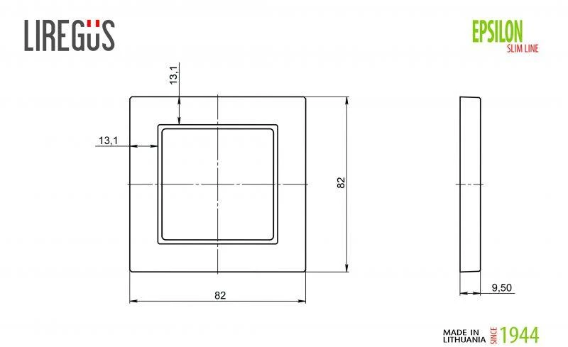 Vienvietis rėmelis LIREGUS EPSILON, metalo spalvos