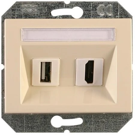 USB ir HDMI lizdas VILMA XP500, dramblio kaulo spalvos