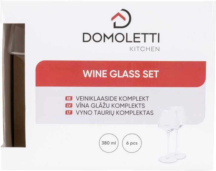 Domoletti VYNO TAURĖS 380 ML SKAIDRIOS TAURĖS 6 VNT.