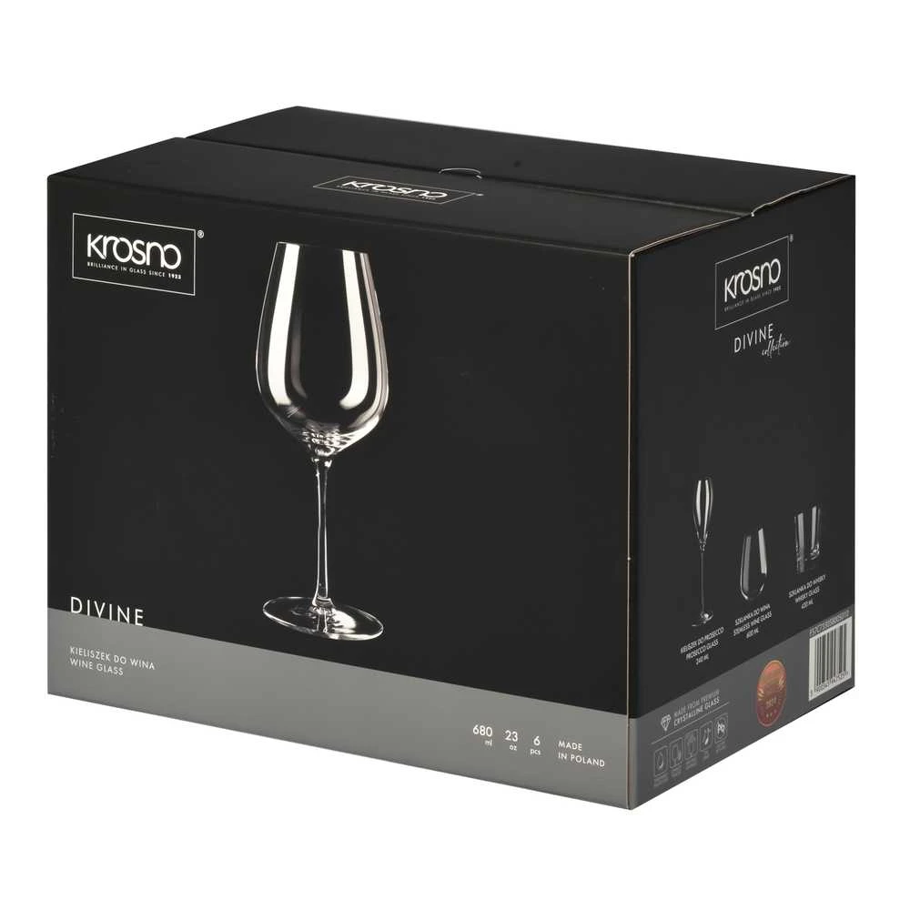 Krosno Vyno taurių komplektas Divine, stiklas, 0.580 l, 6 vnt.