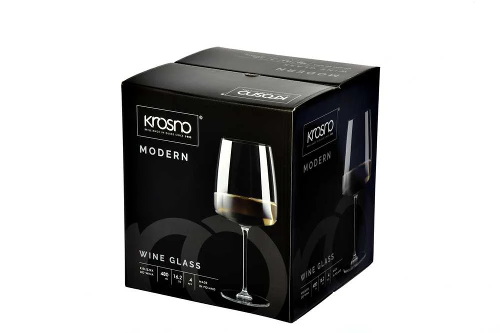 Vyno taurių komplektas Krosno Modern, stiklas, 0.650 l, 4 vnt.