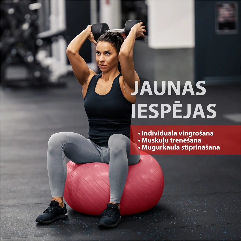 Gimnastikos kamuolys Outliner, raudona sp., 55 cm