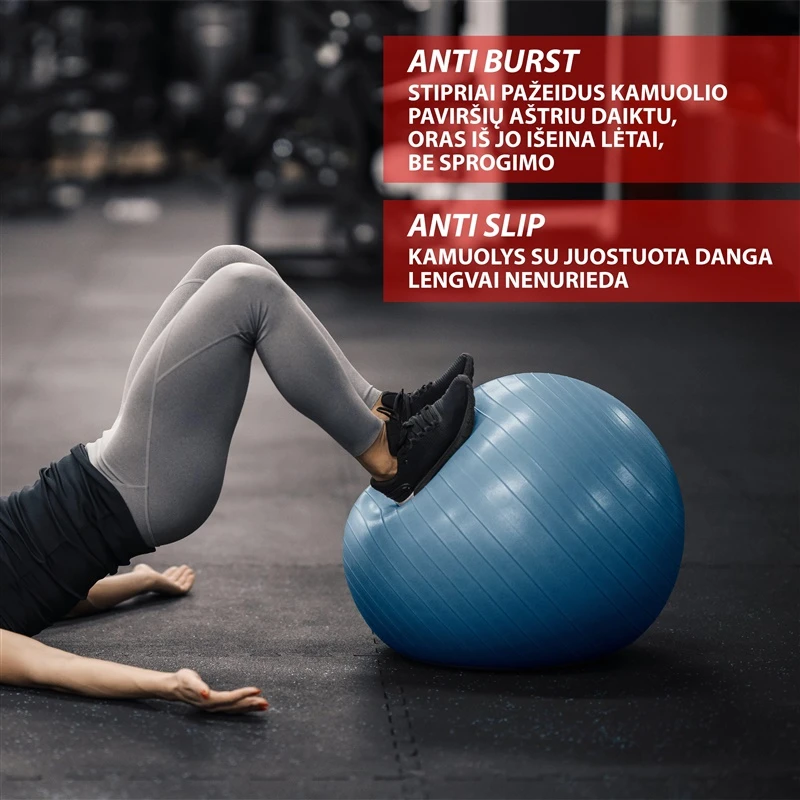 Nesprogst. gimnastikos kamuolys OUTLINER LS3222, Ø75 cm, PVC