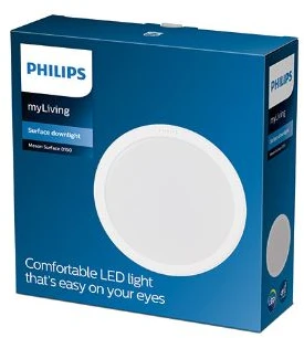 Paviršinė LED panelė lubų Philips Meson, 3000K, LED, baltas
