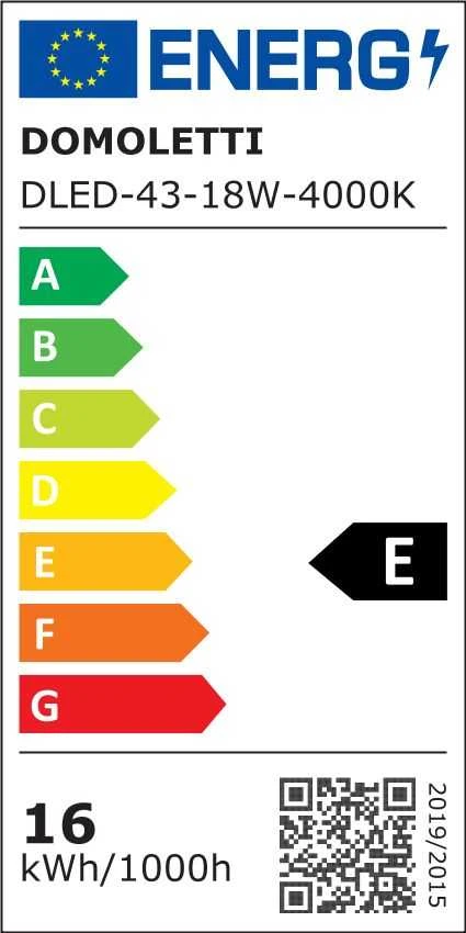 Lubinis šviestuvas Domoletti LED PANEL DLED-43 18W 4000K R