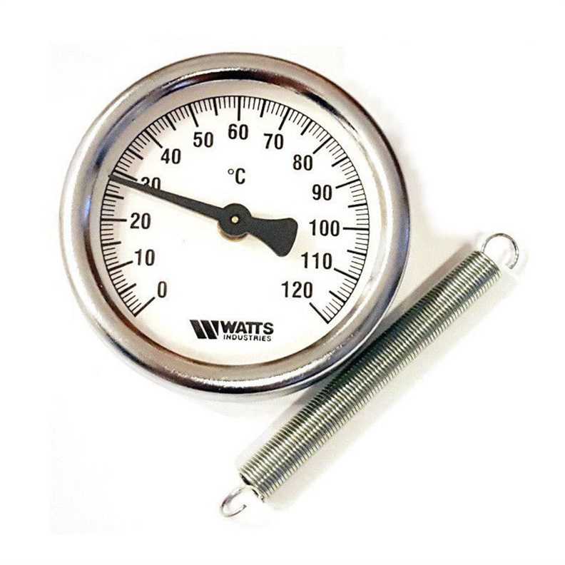 Paviršinis termometras WATTS 63 mm, su spyruokle