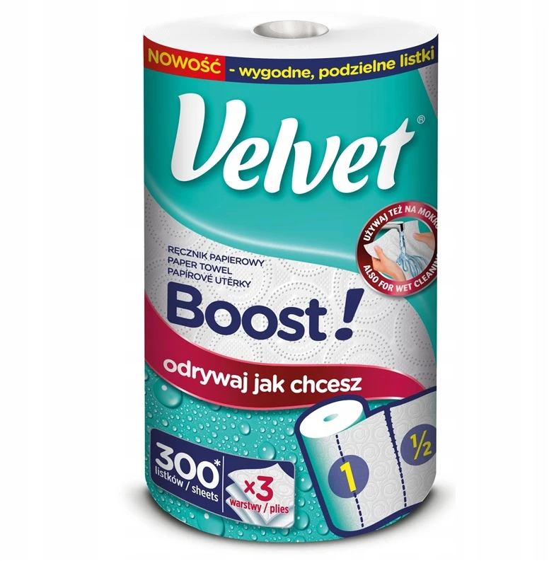 KITCHEN TOWELS VELVET BOOST 300SHEETS