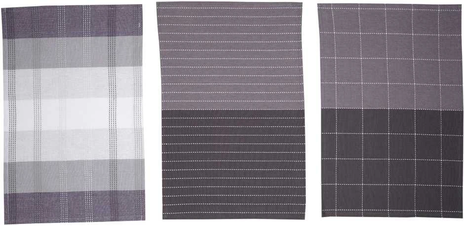 Virtuvinių rankšluosčių rinkinys Okko PMM/KT11R, antracito sp., 60 cm x 40 cm, 3 vnt.