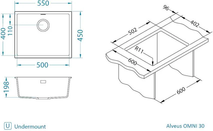 Alveus PLAUTUVĖ OMNI 30 G55 SU SIFONU SMĖLIO