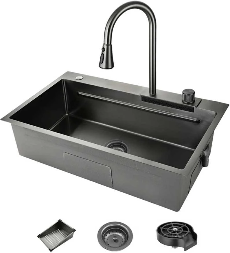 Kriauklė GraniteQ STAINLESS STEEL SINK+FAUCET MASTERJERO