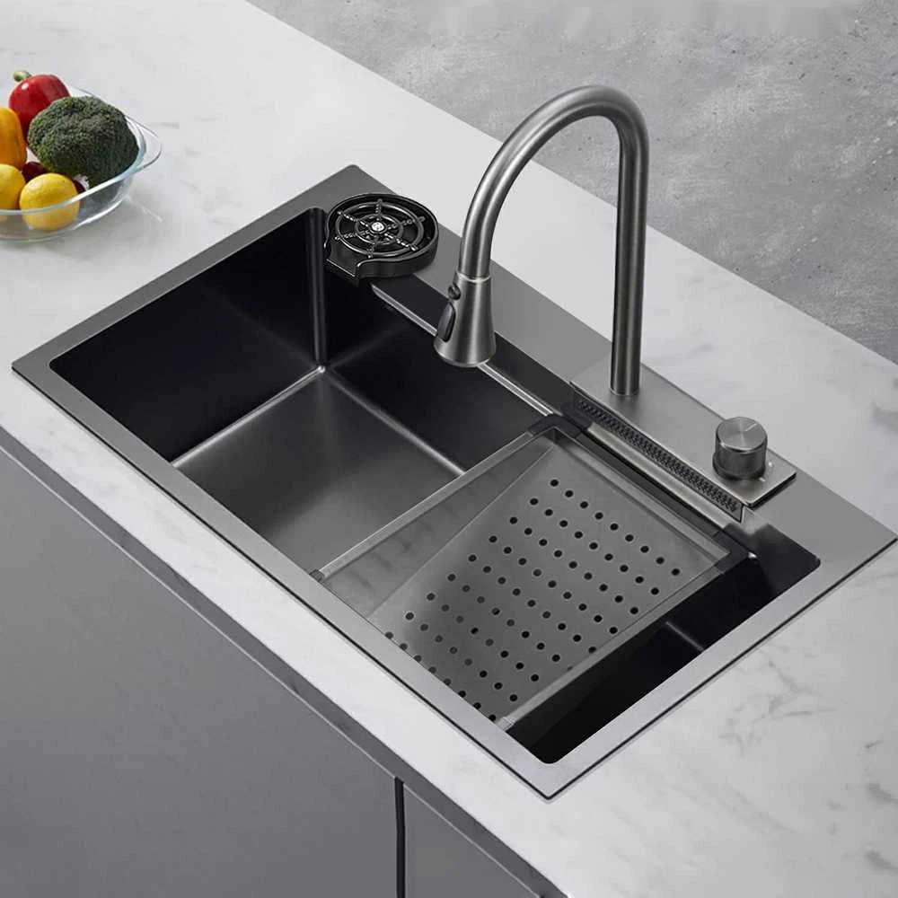 Kriauklė GraniteQ STAINLESS STEEL SINK+FAUCET MASTERJERO