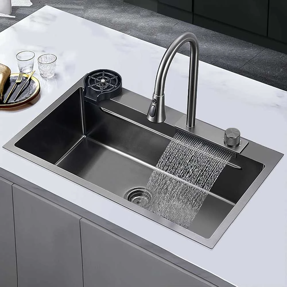 Kriauklė GraniteQ STAINLESS STEEL SINK+FAUCET MASTERJERO