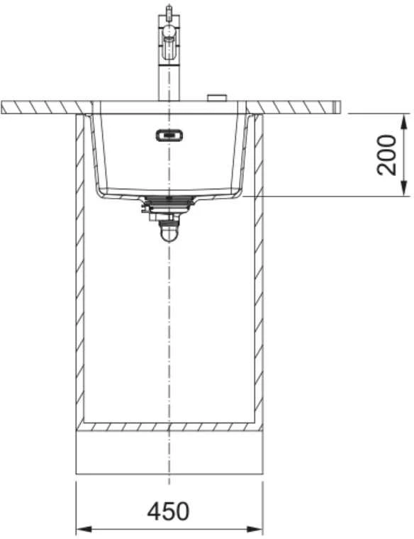 Po stalviršiu montuojama granitinė plautuvė Franke Maris, MRG 110-37, Juoda matinė, juodas rankinis ventilis