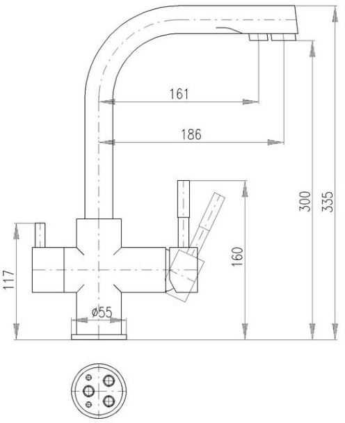 Carruzzo DOMOLETTI SEINA SINK LEVER MIXER Juodas M