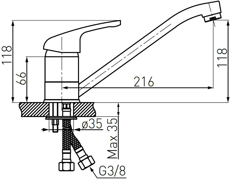 Virtuvinis maišytuvas Domoletti KITCHEN MIXER SPOT DOM-BDS4B.Juodas