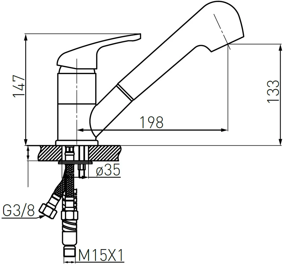 Virtuvinis maišytuvas Domoletti KITCHEN MIXER SPOT DOM-BDS8B. Juodas