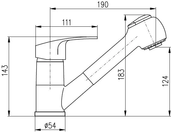 Virtuvinis maišytuvas Domoletti KITCHEN FAUCET WITH SHOWER DVT010.5